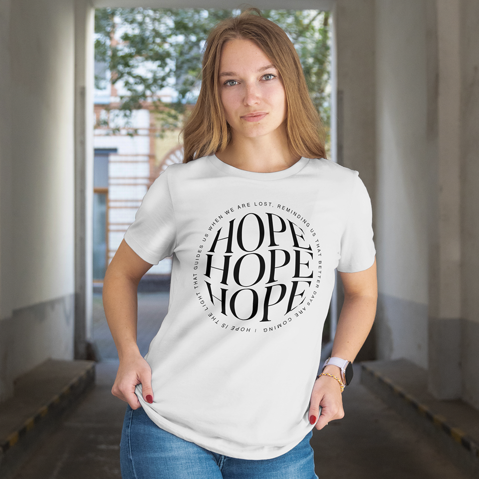 Hope Graphic Tee – White Gildan 5000
