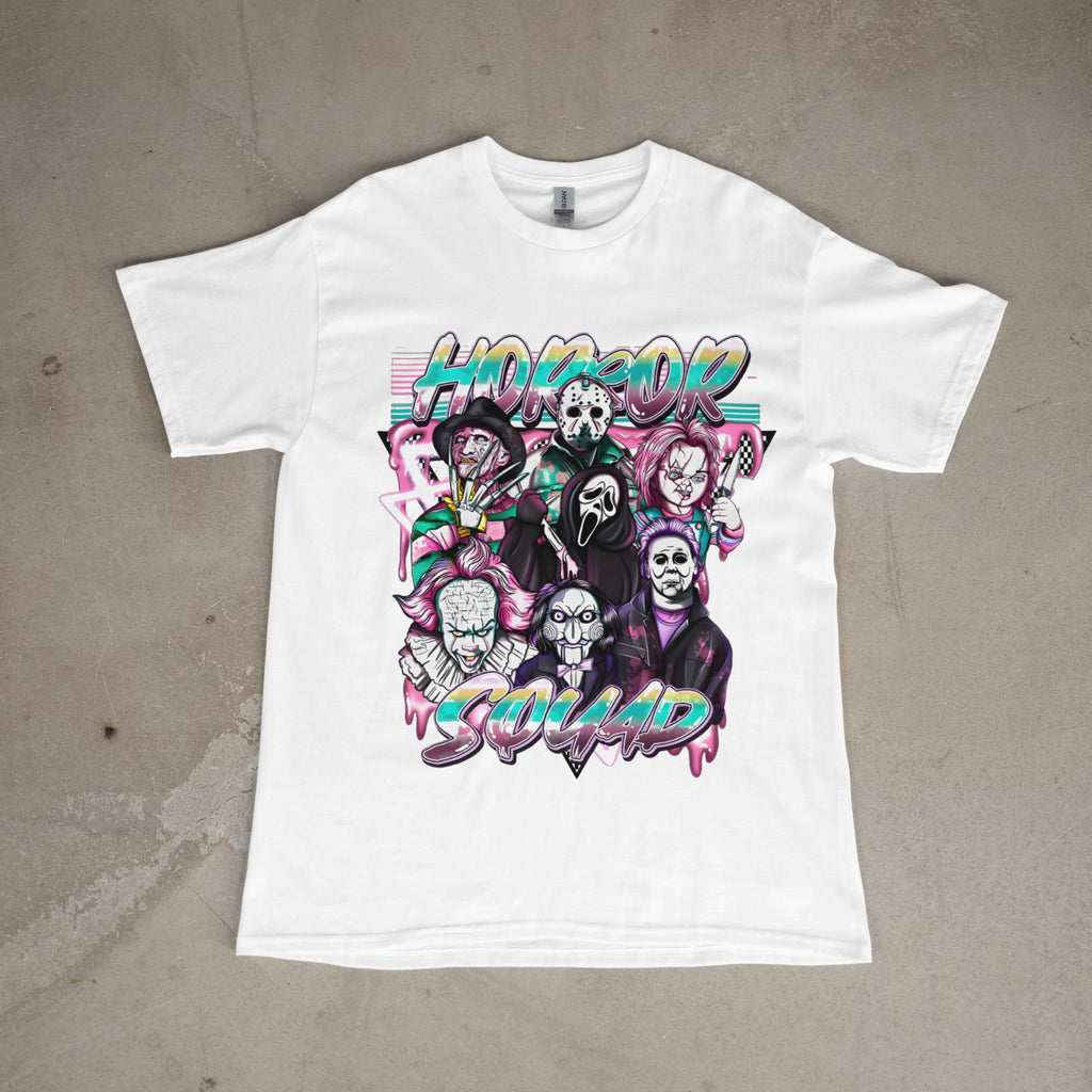 Horror Squad Graphic Tee – Gildan 5000 (White or Black)