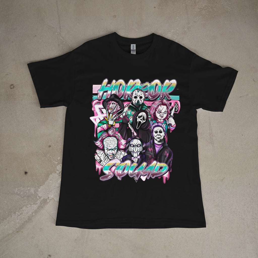 Horror Squad Graphic Tee – Gildan 5000 (White or Black)