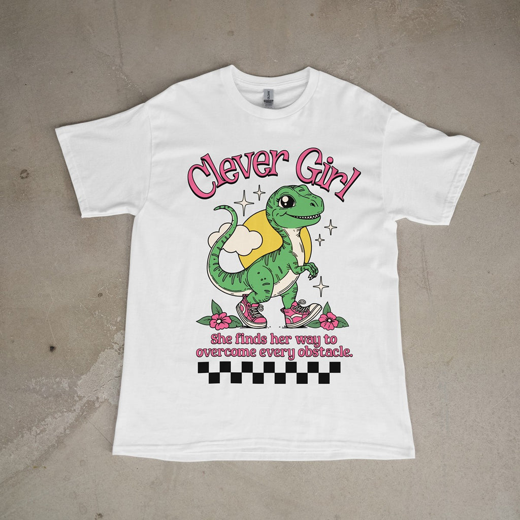 Clever Girl Graphic Tee – White Gildan 5000