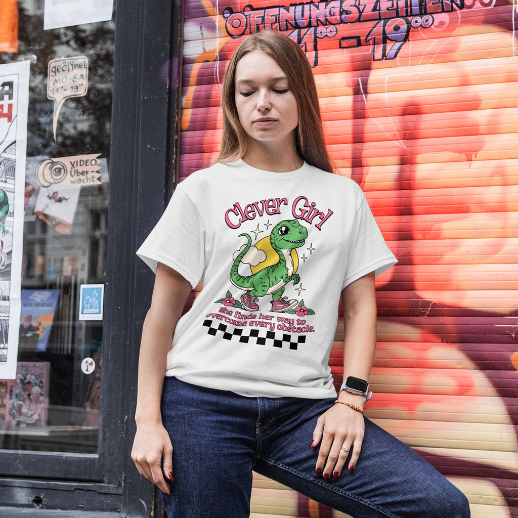Clever Girl Graphic Tee – White Gildan 5000