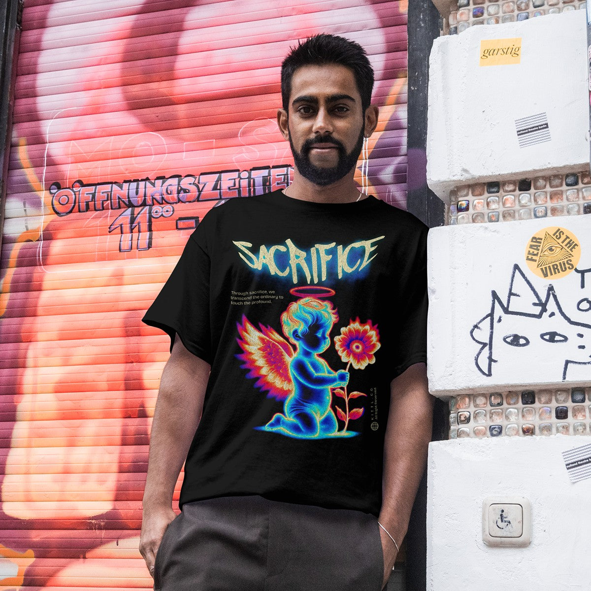 Sacrifice Graphic Tee – Black Gildan 5000