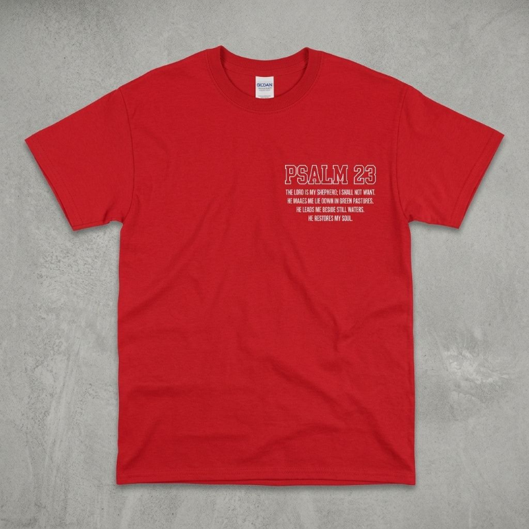Psalm 23 Graphic Tee — Red