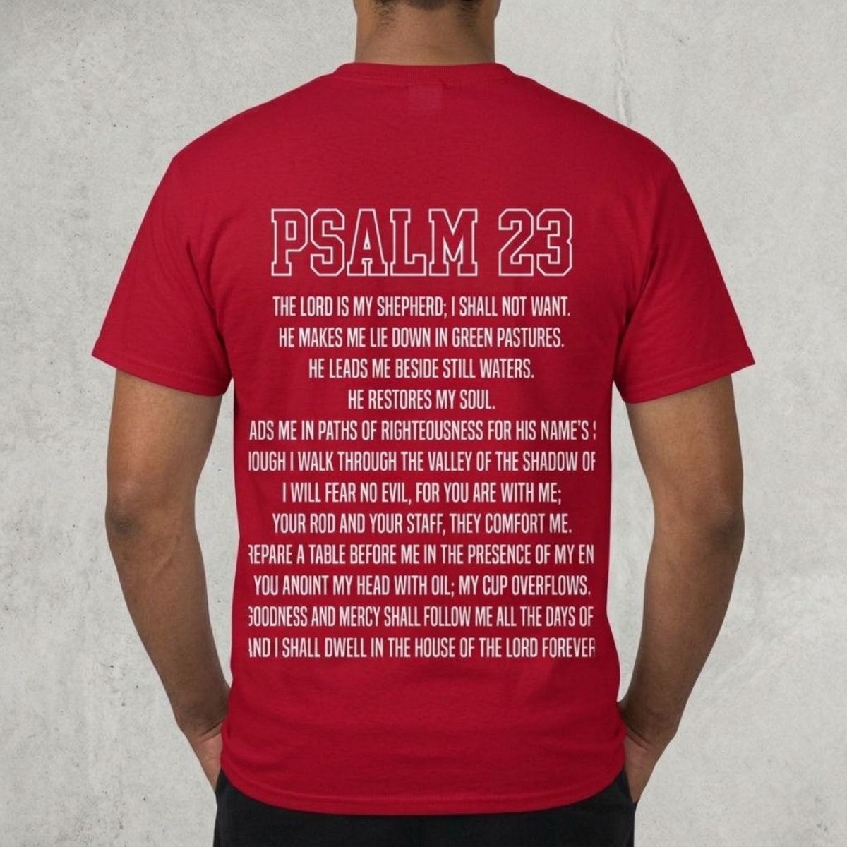 Psalm 23 Graphic Tee — Red